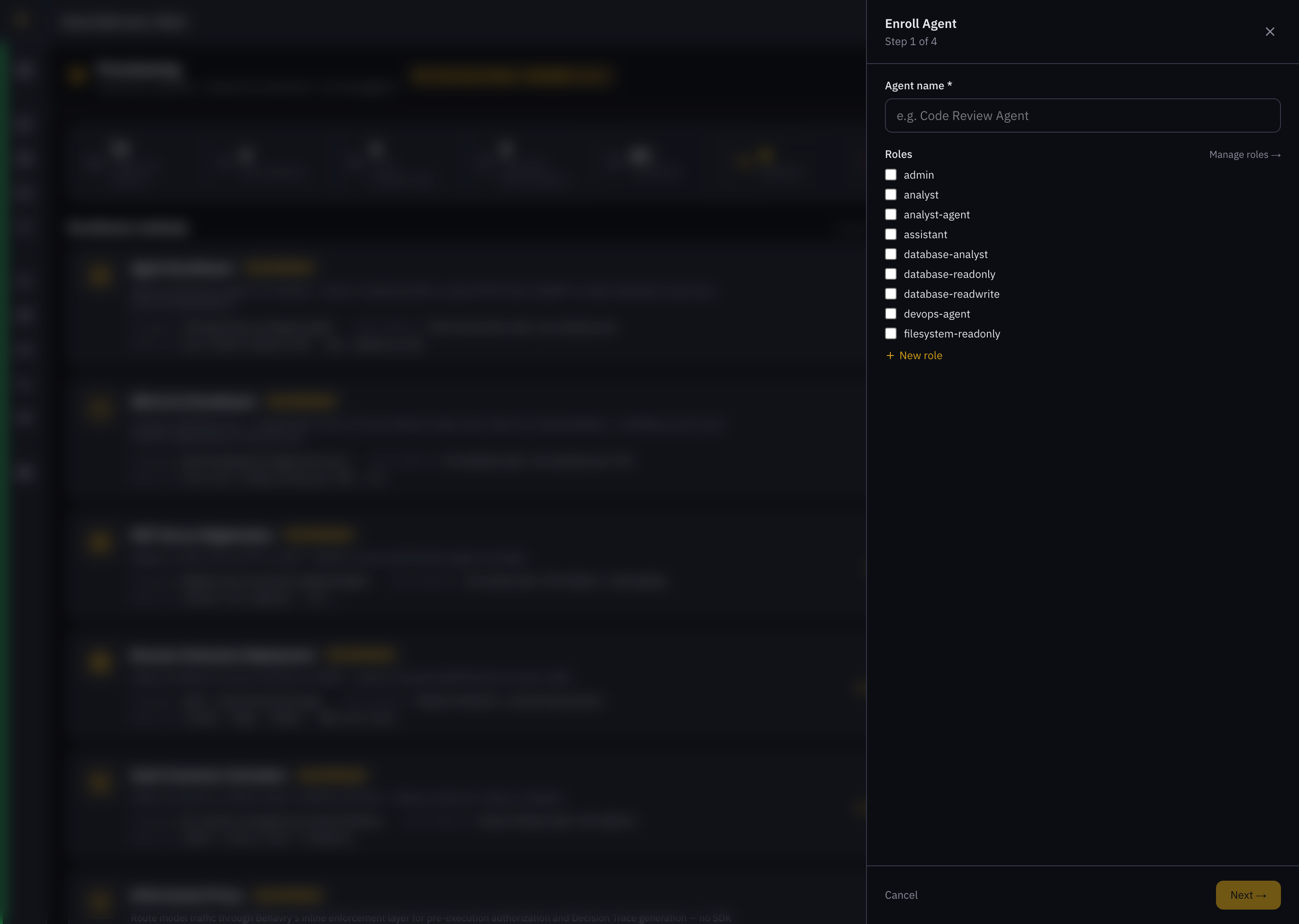 Enroll Agent wizard — Step 1 and Step 2