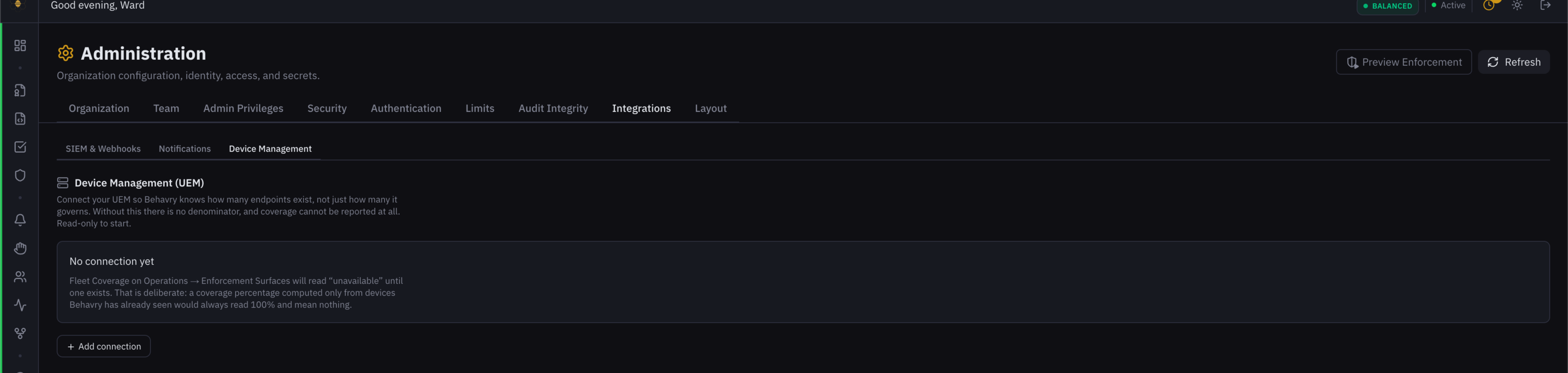 Administration → Integrations → Device Management